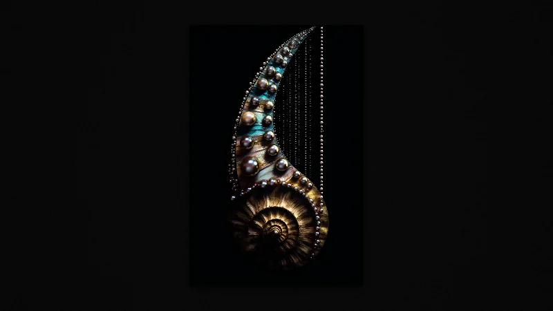 The Ivory Nautilus — Samsung Frame TV art, 3840 × 2160