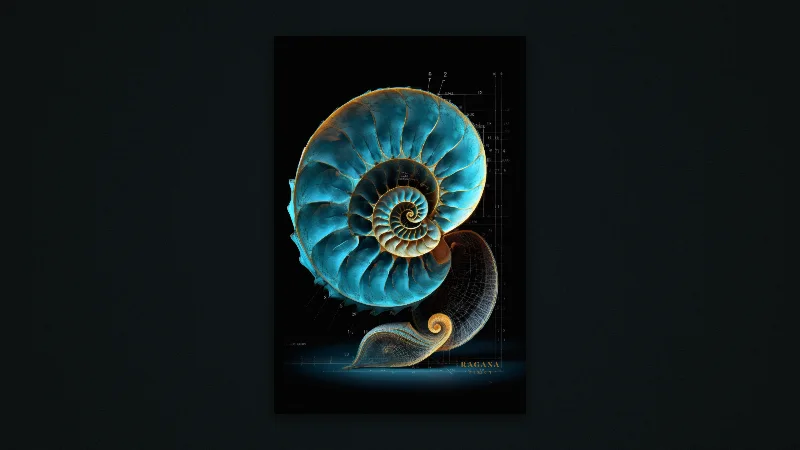 The Luminescent Nautilus — Samsung Frame TV art, 3840 × 2160