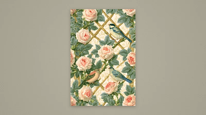 The Rose Trellis — Samsung Frame TV art, 3840 × 2160