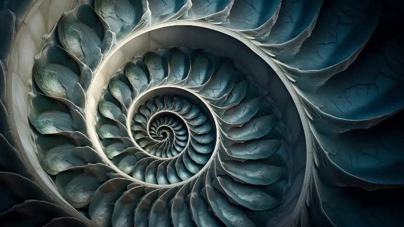 The Slate Nautilus — Nautilus Shell Art in Slate Blue, 4K TV art 3840 × 2160