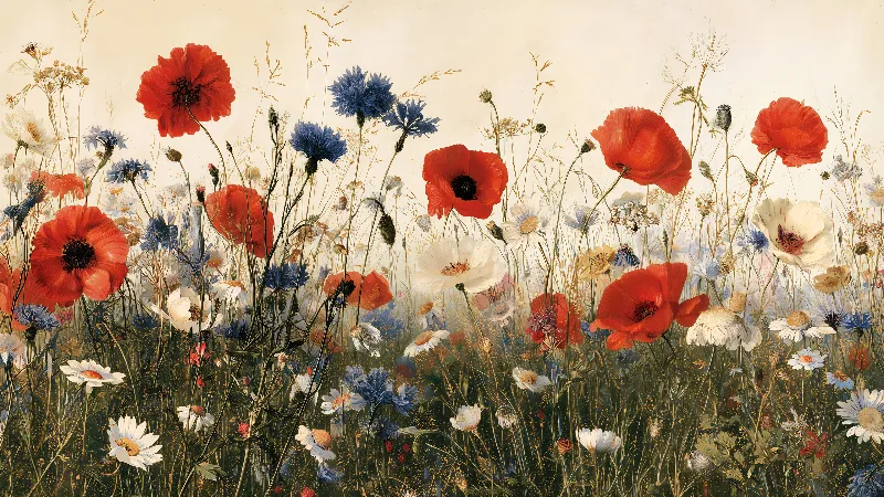 The Wildflower Meadow — 4K TV art, 3840 × 2160