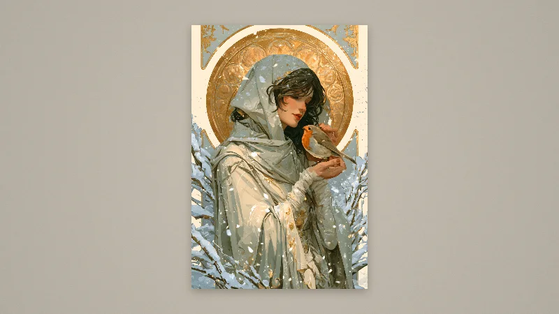 The Winter Muse — Samsung Frame TV art, 3840 × 2160