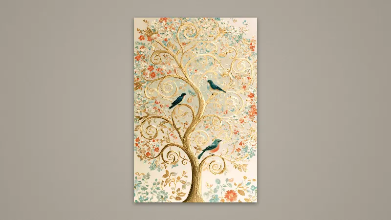 Tree of Life with Birds — Samsung-Frame-TV-Kunst, 3840 × 2160