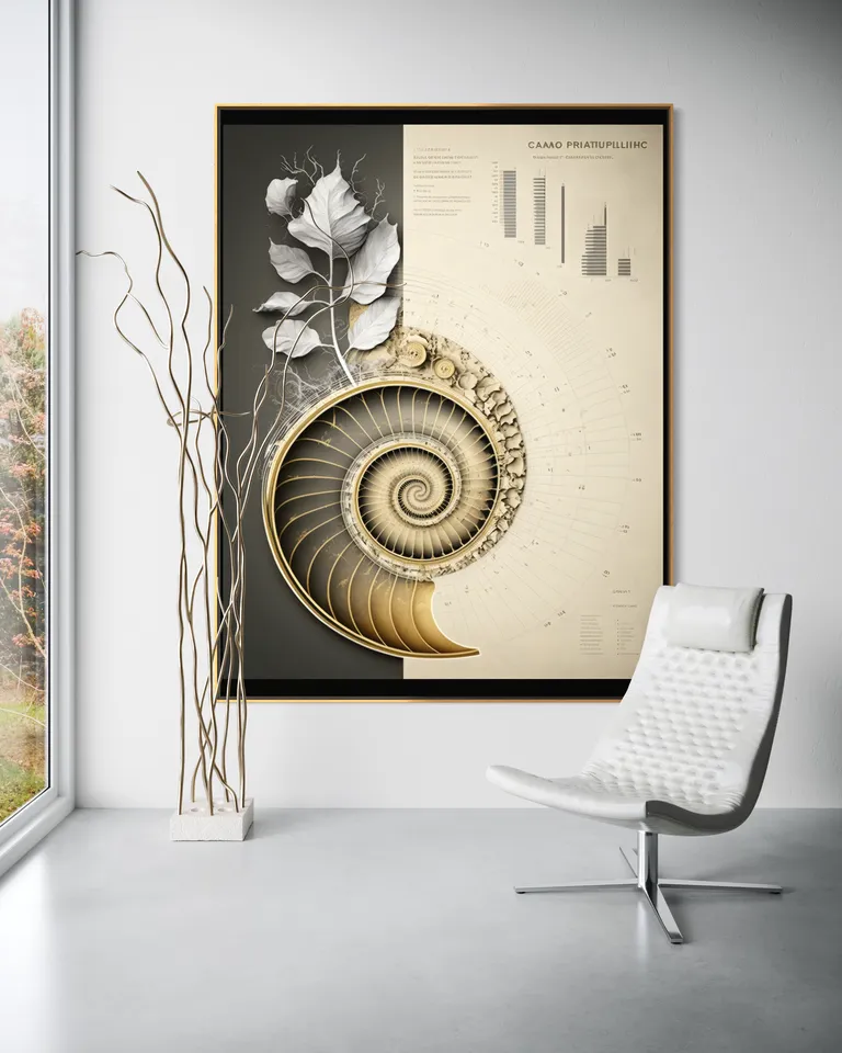 The Botanical Schematic of Growth as a framed print on a white wall – botanical wall art, Blueprint art print by RAGANA Design