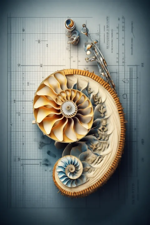 Blueprint Fibonacci von RAGANA Design als Fine-Art-Druck, gerahmter Druck, Leinwand, Puzzle oder Tasse