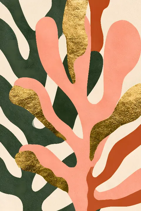 Coral Cut-Outs, collection Pastel Masters — art mural Fibonacci sur le nombre d’or par RAGANA Design