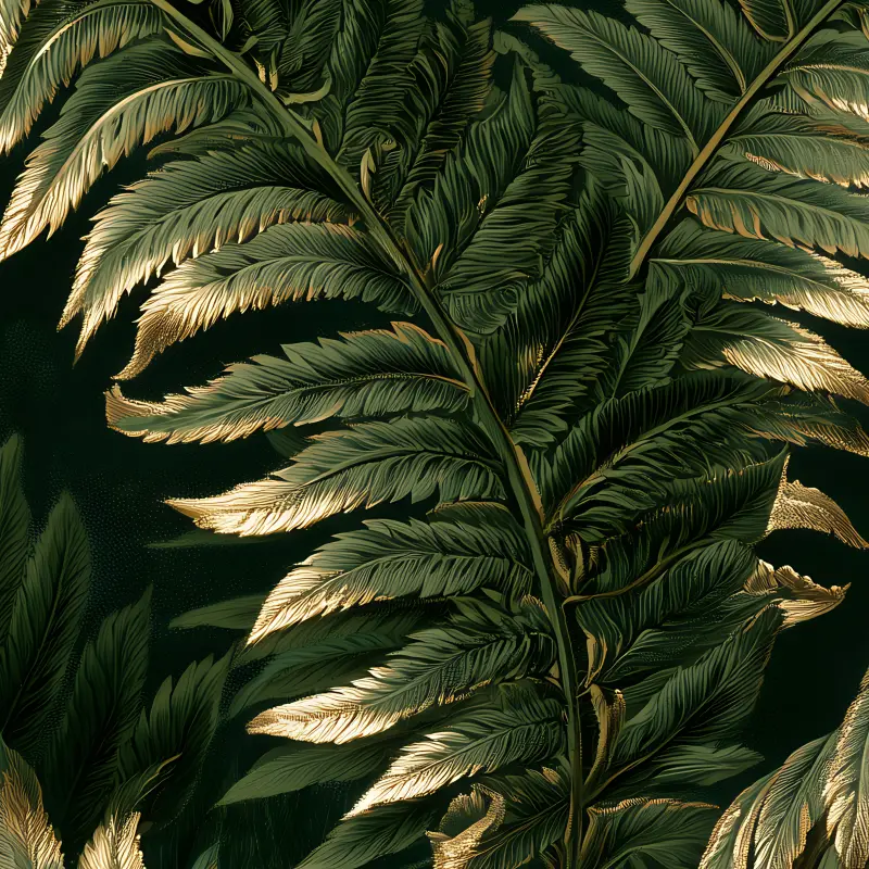 Fern Forest in Gold — detail