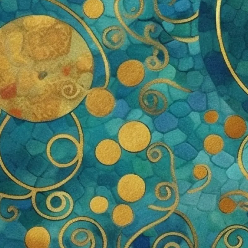 Gold Moons on Teal — detalhe