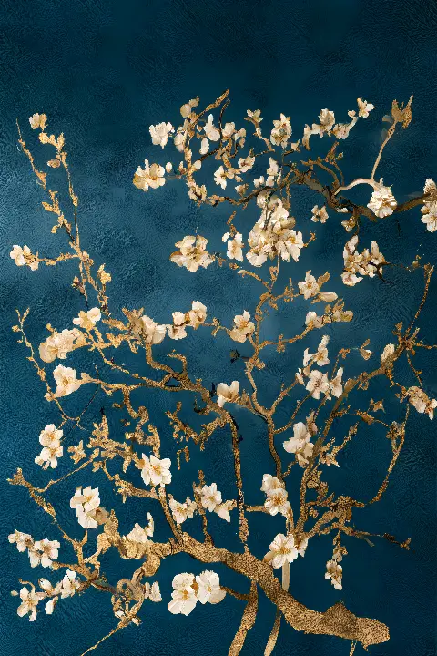 Golden Almond Blossom, Golden Masters collection — Fibonacci golden ratio wall art by RAGANA Design