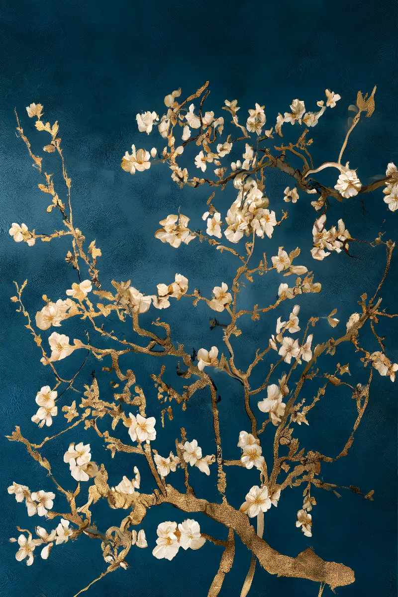 Golden Almond Blossom, Golden Masters collection — Fibonacci golden ratio wall art by RAGANA Design