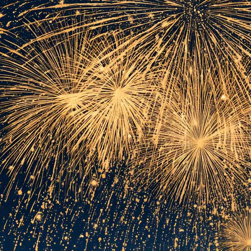 Golden Fireworks over the River — detalhe