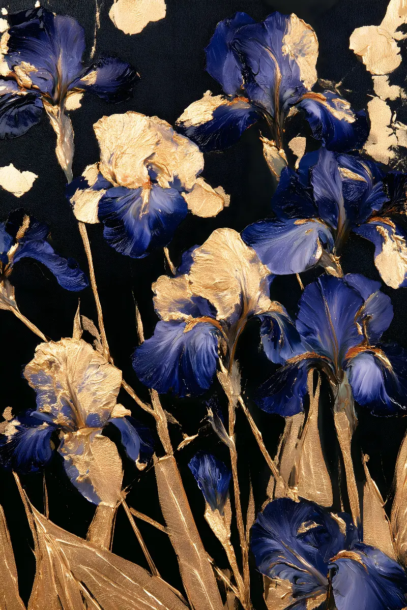 Golden Irises, Golden Masters collection — Fibonacci golden ratio wall art by RAGANA Design