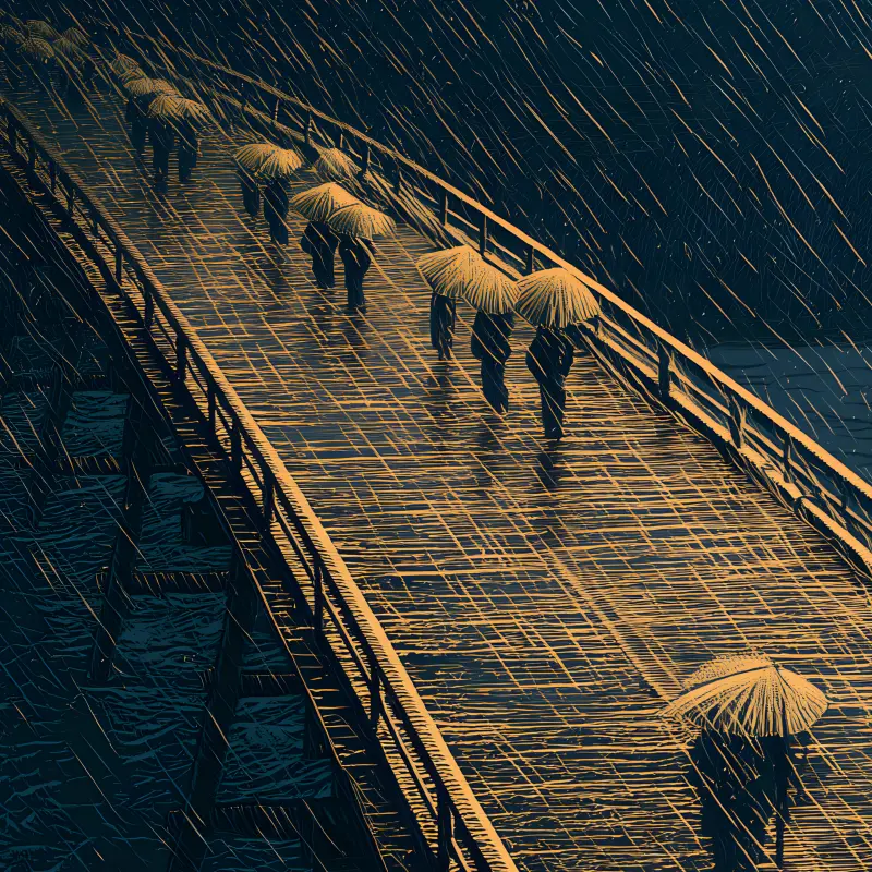 Golden Rain on the Bridge — detalhe