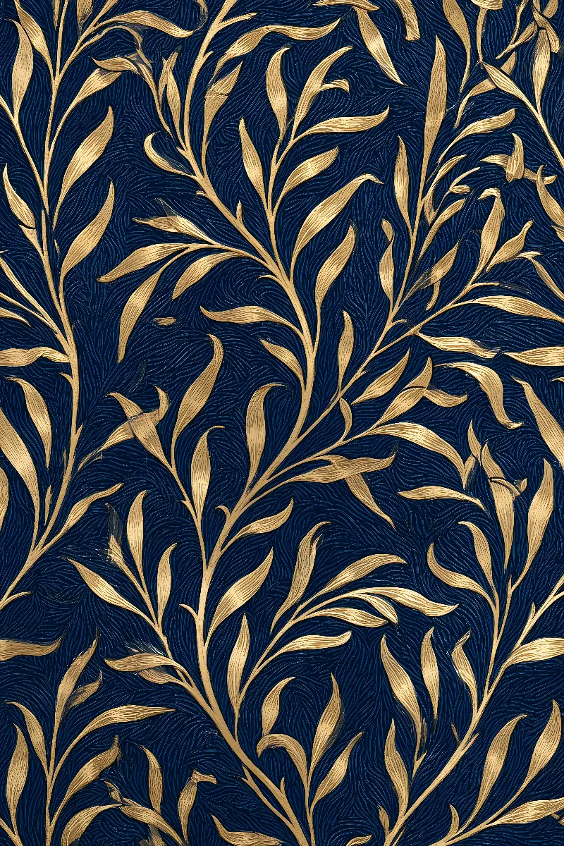 The Golden Willow Bough、William Morris in Gold コレクション — RAGANA Design による黄金比のフィボナッチ・ウォールアート
