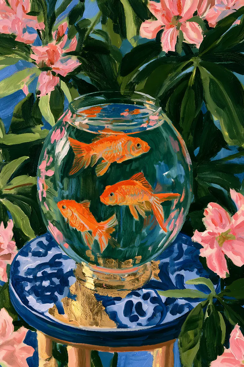Goldfish in Gold, Kollektion Matisse in Gold — Matisse-Druck in Gold von RAGANA Design