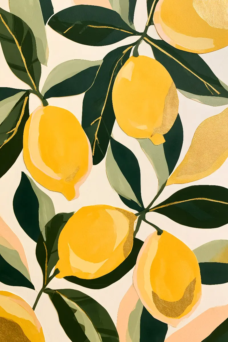 Lemon Grove, coleção Pastel Masters — arte de parede Fibonacci na proporção áurea por RAGANA Design