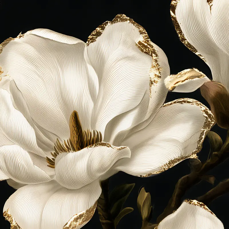 Magnolia in Black and Gold — Detail
