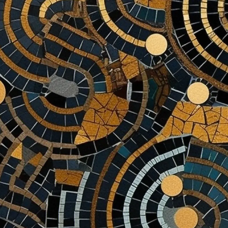 Midnight Mosaic Spirals — detail