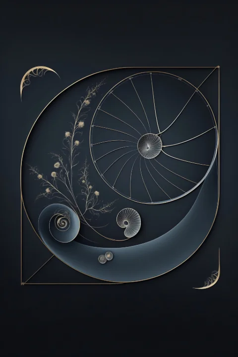 Minimalist Fibonacci, collection White — art mural Fibonacci sur le nombre d’or par RAGANA Design