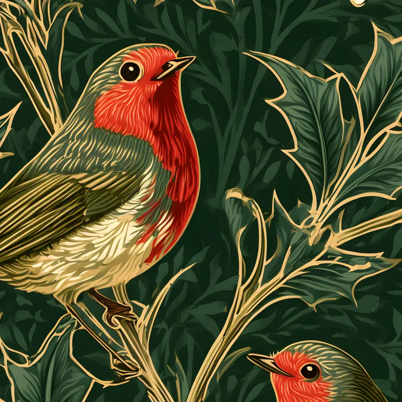Robins and Holly — detail