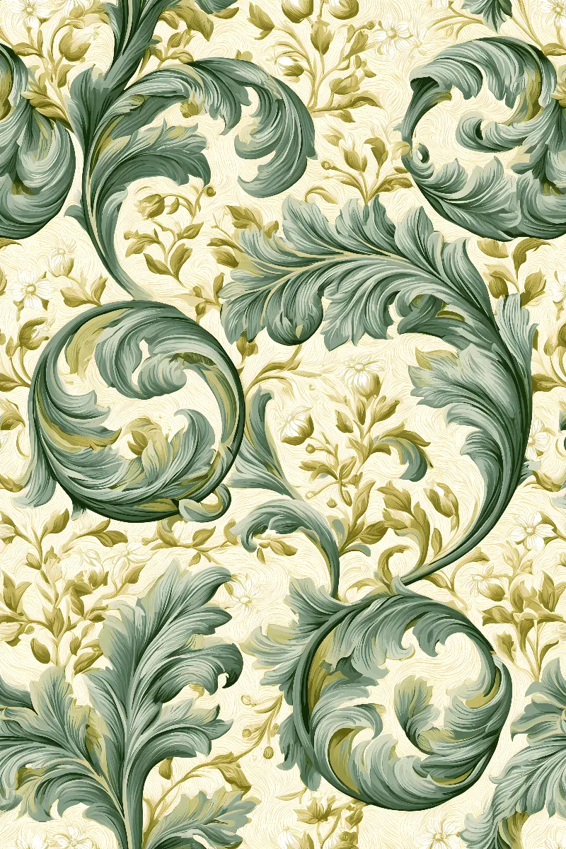 Sage Pimpernel, William Morris in Gold collection — Fibonacci golden ratio wall art by RAGANA Design