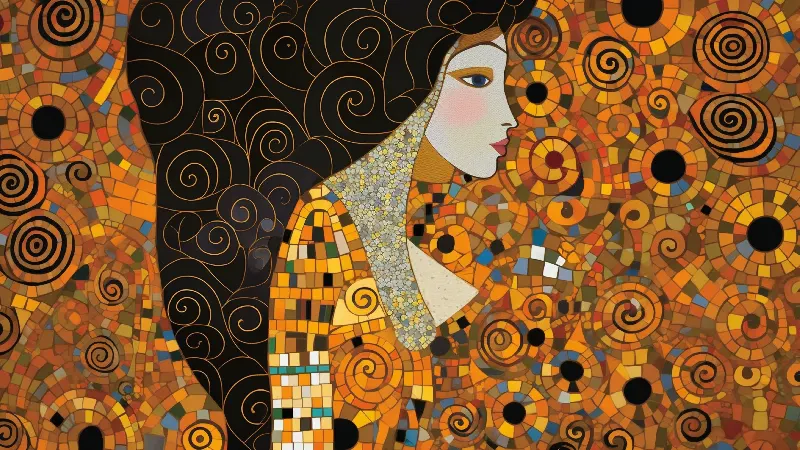 The Amber Veil, 4K TV Art in Gold collection — gold wall art by RAGANA Design
