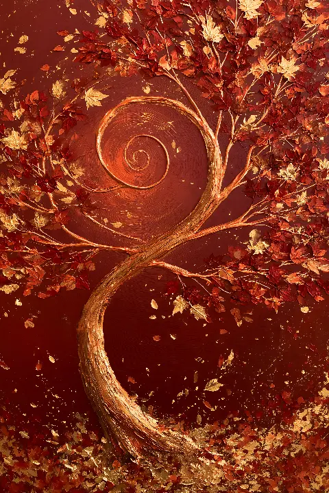 The Autumn Tree of Life, colección Tree of Life Wall Art — arte de pared en oro de RAGANA Design