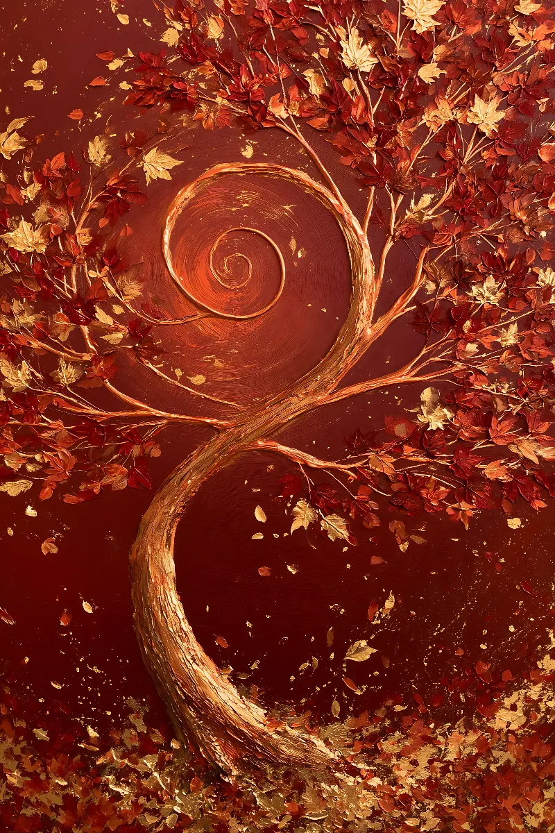 The Autumn Tree of Life, collezione Tree of Life Wall Art — arte da parete in oro di RAGANA Design
