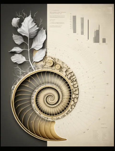 白い壁に額装したThe Botanical Schematic of Growth – RAGANA Designのボタニカル ウォールアート・ブループリント アートプリント
