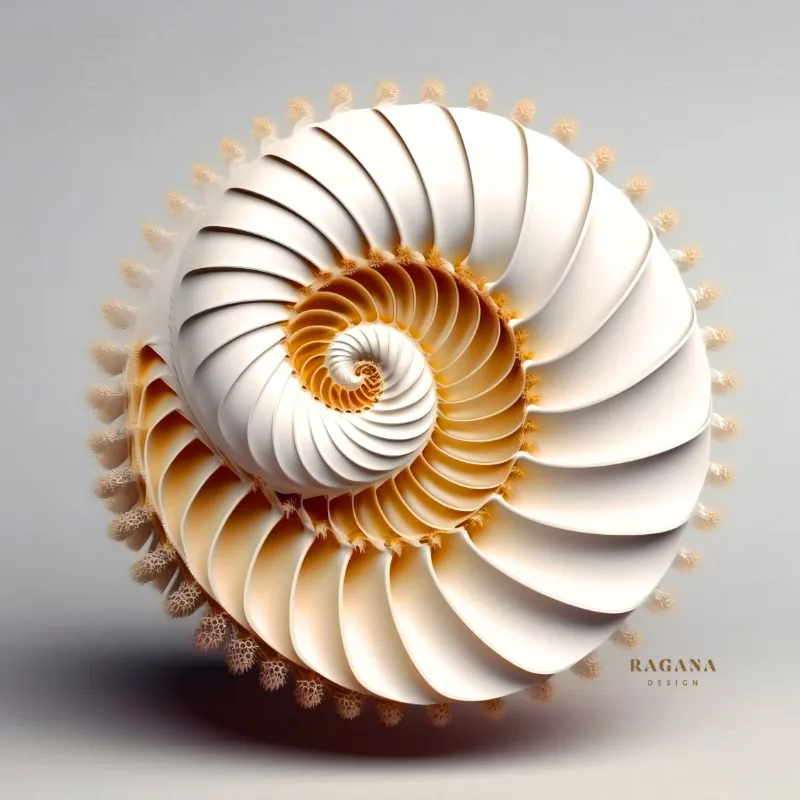 The Celestial Navigator, colección White — arte de pared Fibonacci sobre la proporción áurea de RAGANA Design