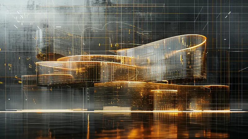 The Floating Gallery, coleção 4K TV Art in Gold — arte de parede em ouro por RAGANA Design