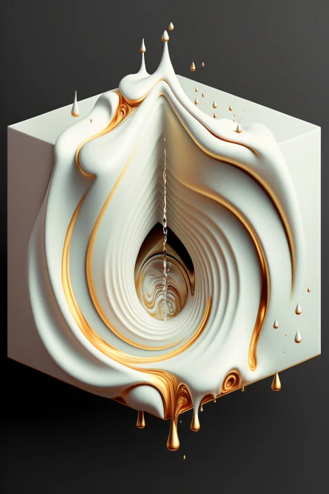 The Gilded Origin of Flow von RAGANA Design als Fine-Art-Druck, gerahmter Druck, Leinwand, Puzzle oder Tasse