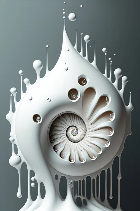 The Glacier of Pure Intention, collection White — art mural Fibonacci sur le nombre d’or par RAGANA Design