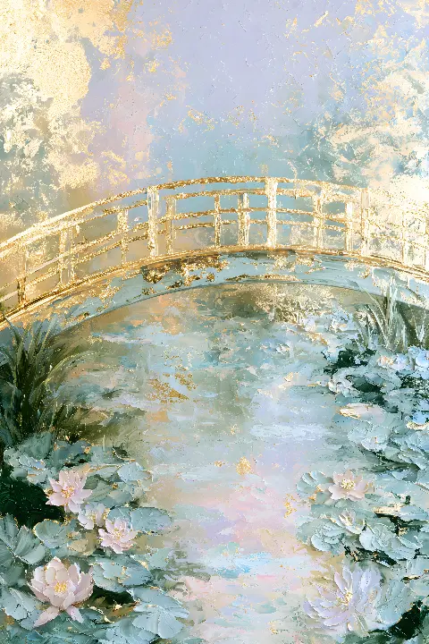 The Golden Bridge at Giverny, collection Pastel Masters — art mural Fibonacci sur le nombre d’or par RAGANA Design