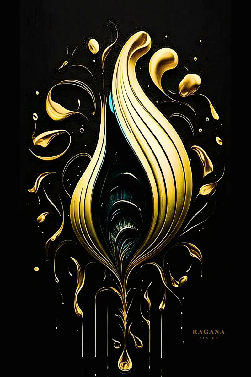 The Golden Flame, coleção Golden — arte de parede Fibonacci na proporção áurea por RAGANA Design