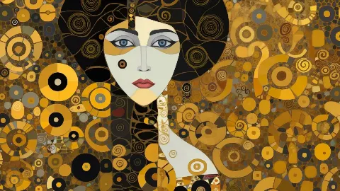 The Golden Gaze, 4K TV Art in Gold collection — gold wall art by RAGANA Design