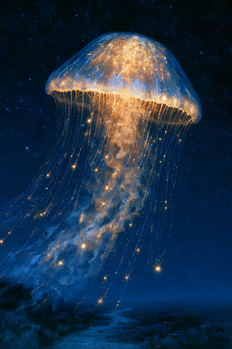 The Golden Jellyfish, collection Surreal Illusions in Gold — art mural Fibonacci sur le nombre d’or par RAGANA Design