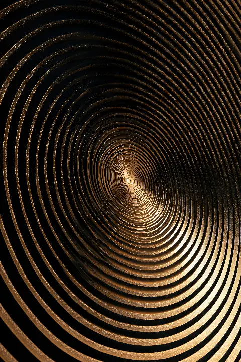 The Golden Tunnel, colección Surreal Illusions in Gold — arte de pared Fibonacci sobre la proporción áurea de RAGANA Design