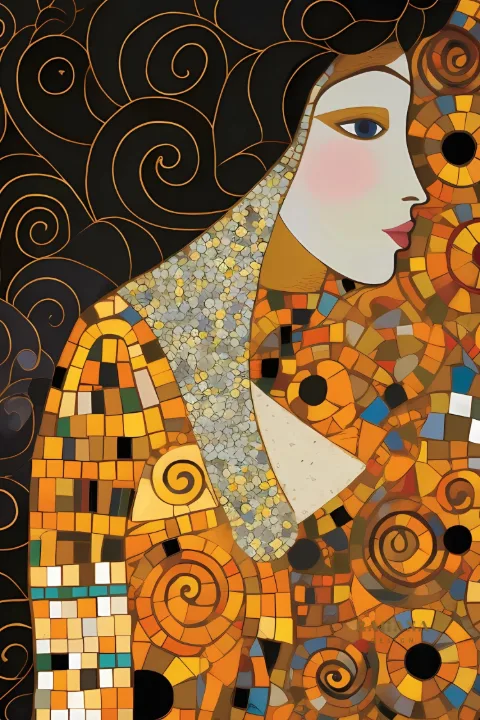 The Golden Visionary, colección Klimt Reimagined — arte de pared Fibonacci sobre la proporción áurea de RAGANA Design