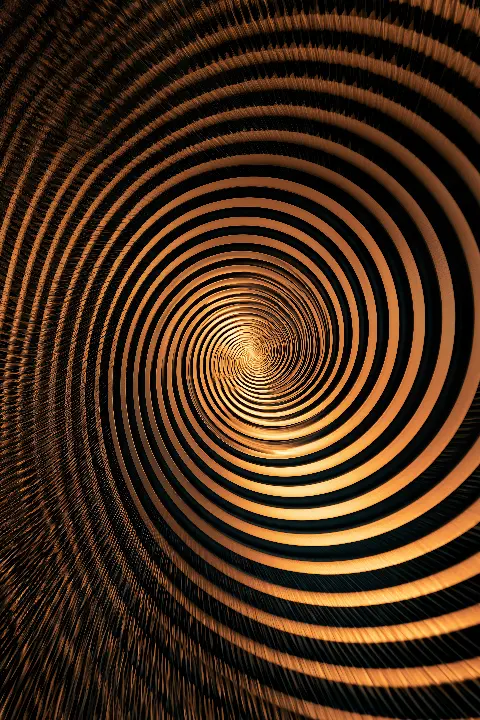 The Golden Vortex, Kollektion Surreal Illusions in Gold — Fibonacci-Goldener-Schnitt-Wandkunst von RAGANA Design