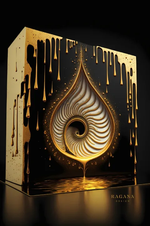 The Molten Genesis、The Vault コレクション — RAGANA Design による黄金比のフィボナッチ・ウォールアート