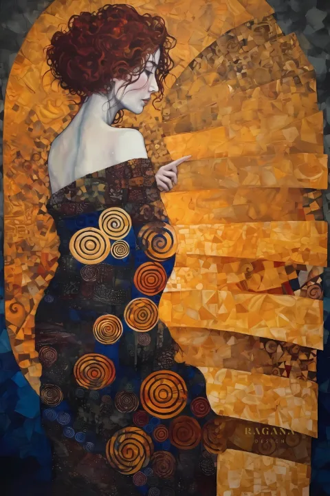 The Mosaic Covenant, colección Klimt Reimagined — arte de pared Fibonacci sobre la proporción áurea de RAGANA Design