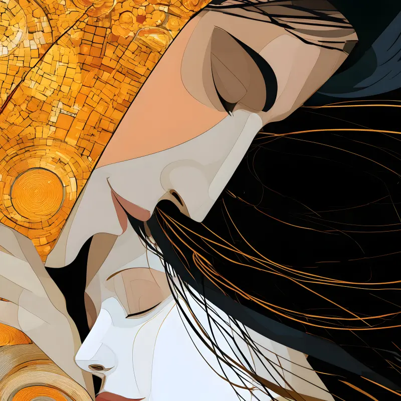 The Mosaic Kiss — detail
