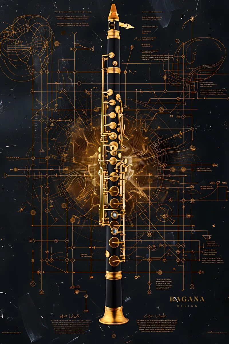 The Oboe of Oracle, colección Instruments of Infinity — arte de pared Fibonacci sobre la proporción áurea de RAGANA Design