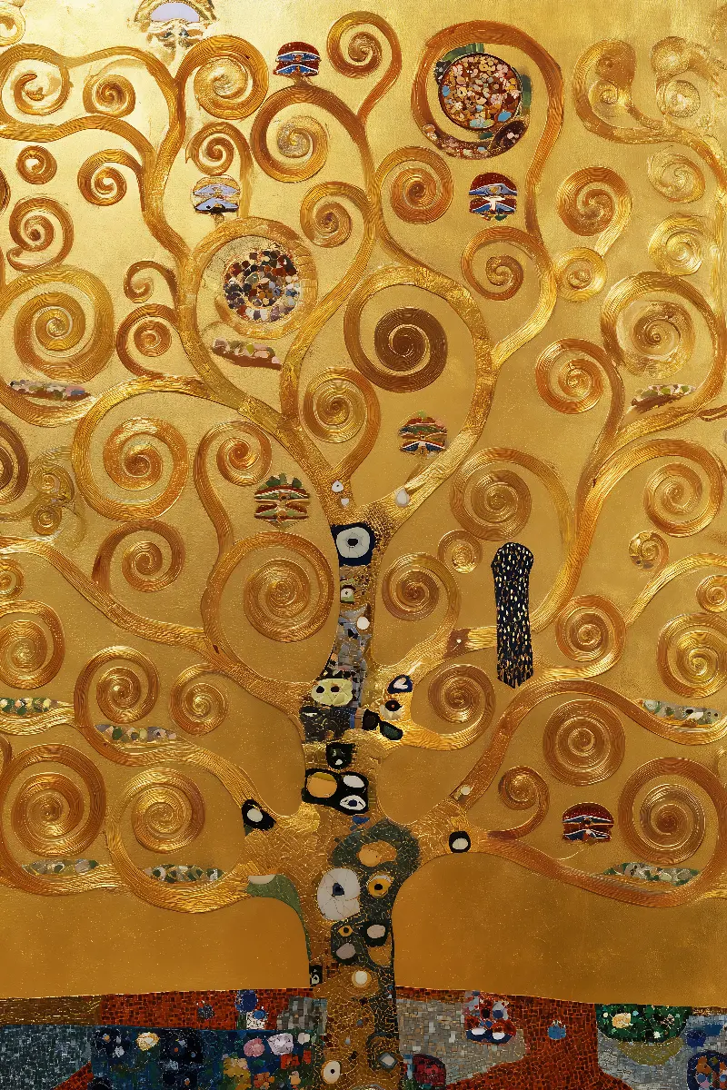 The Ochre Tree of Life, collection Tree of Life Wall Art — art mural en or par RAGANA Design