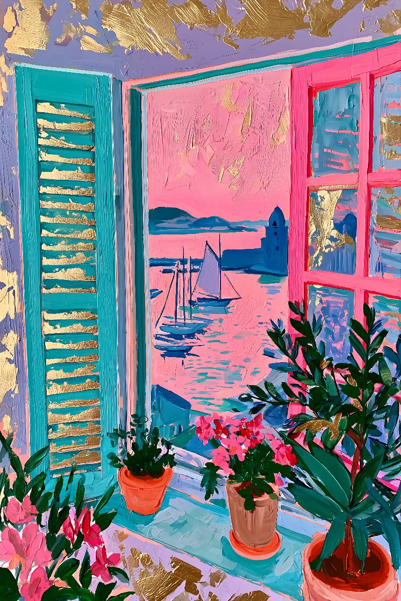 The Open Window, Collioure, Matisse in Gold collection — Fibonacci golden ratio wall art by RAGANA Design