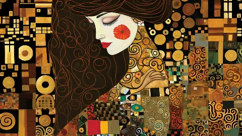 The Poppy Cheek, 4K TV Art in Gold collection — gold wall art by RAGANA Design