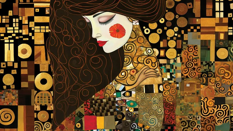 The Poppy Cheek, collezione 4K TV Art in Gold — arte da parete in oro di RAGANA Design