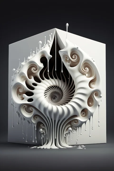The Porcelain Monolith of Origin, collection White — art mural Fibonacci sur le nombre d’or par RAGANA Design