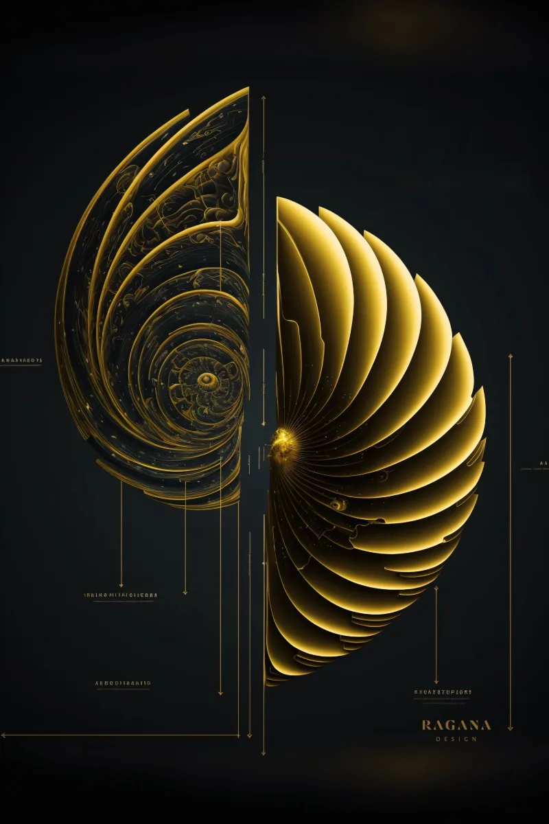 The Sovereign Rupture, collezione The Archive — arte da parete Fibonacci sulla sezione aurea di RAGANA Design